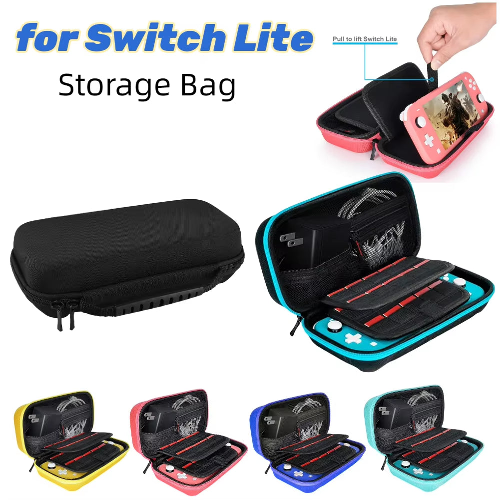 Travel Handbag Nylon EVA Hard Carrying Storage Case Thickened Scratch-Resistant Double Compartment Dustproof for Switch Lite