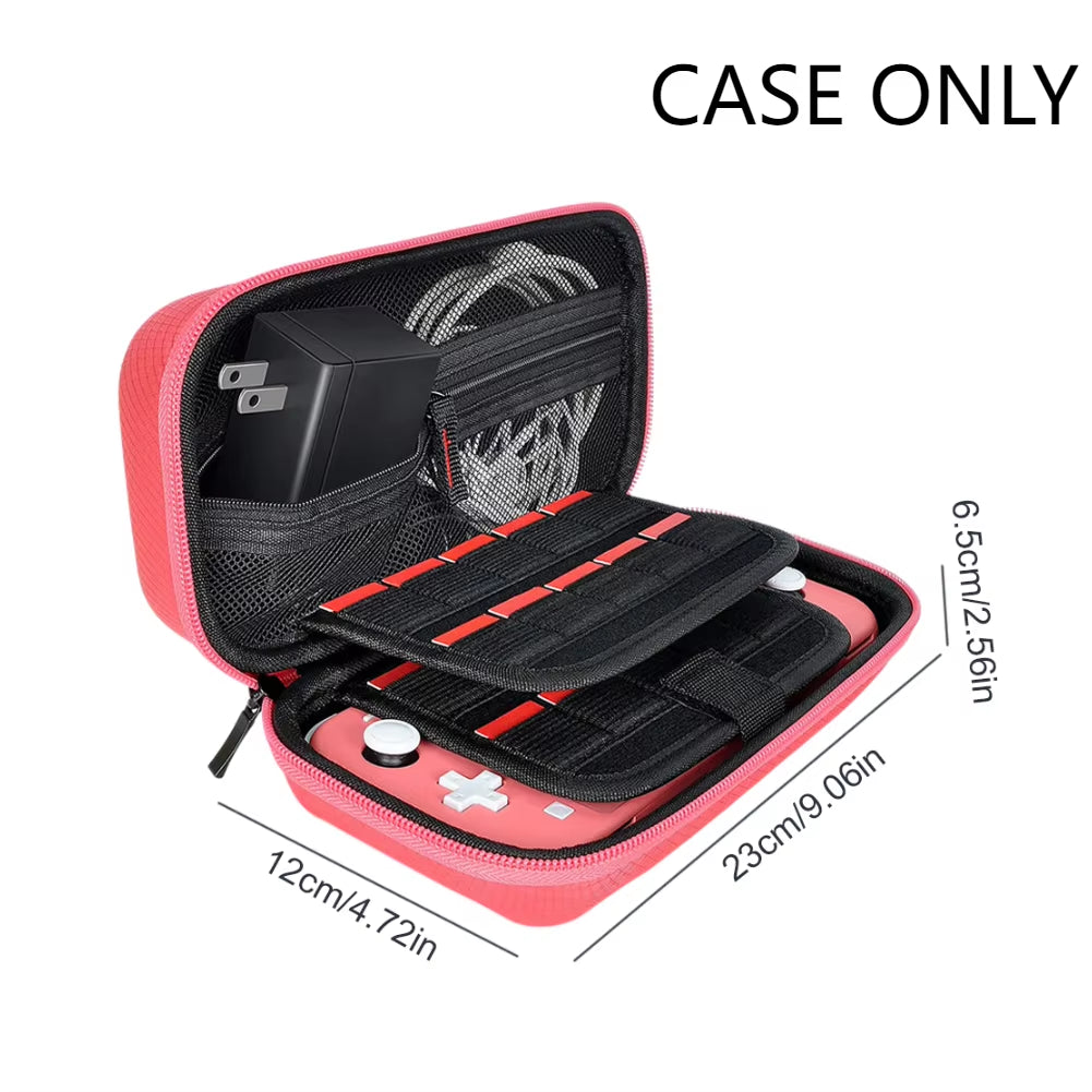 Travel Handbag Nylon EVA Hard Carrying Storage Case Thickened Scratch-Resistant Double Compartment Dustproof for Switch Lite