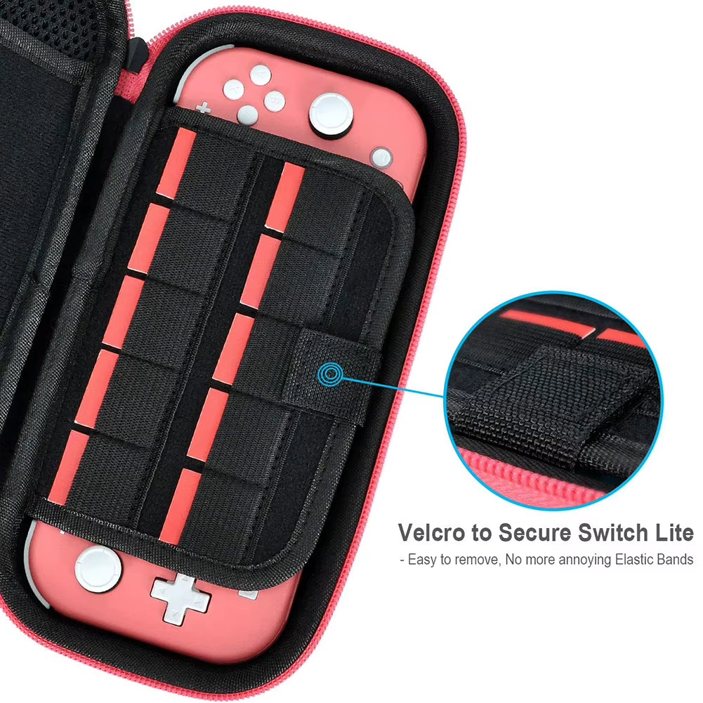 Travel Handbag Nylon EVA Hard Carrying Storage Case Thickened Scratch-Resistant Double Compartment Dustproof for Switch Lite