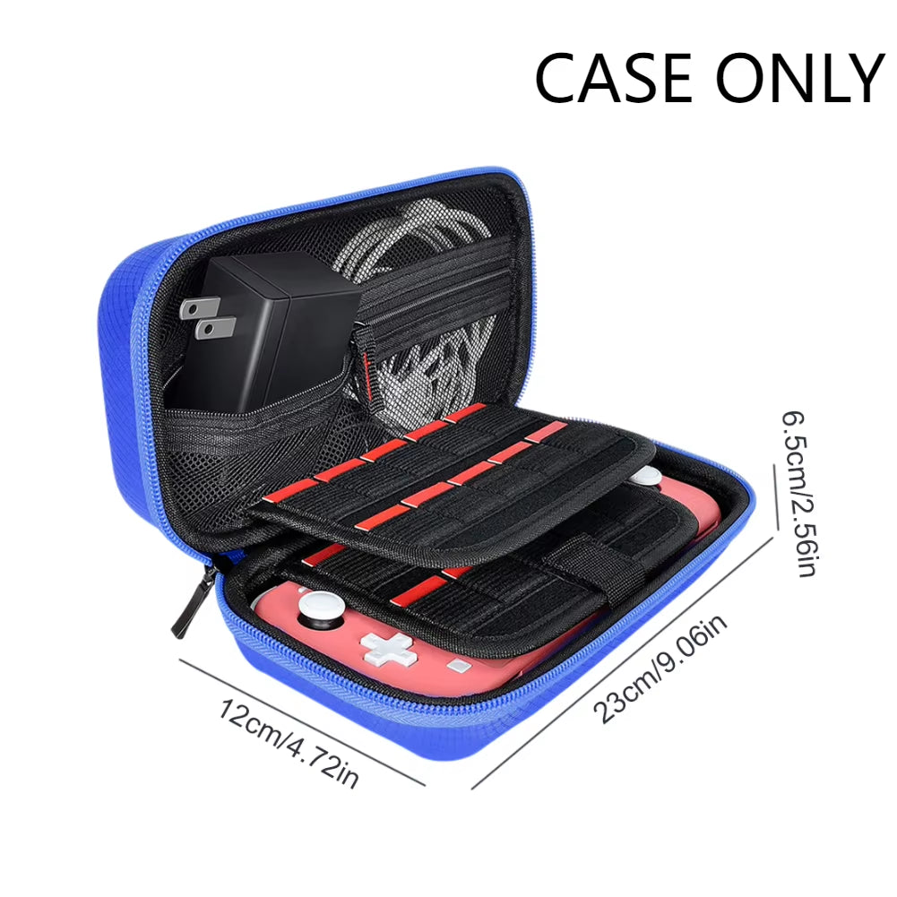 Travel Handbag Nylon EVA Hard Carrying Storage Case Thickened Scratch-Resistant Double Compartment Dustproof for Switch Lite