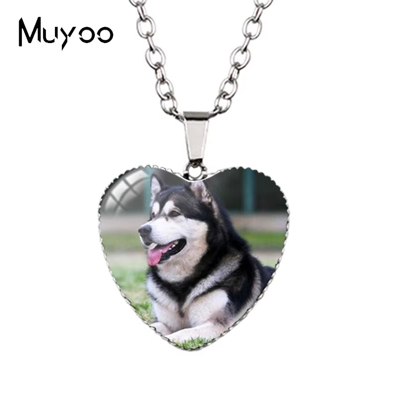 New Arrival Cute Pets Animal Lovely Puppy Heart Pendant Handmade Dog Pets Heart Necklace Jewelry HZ3