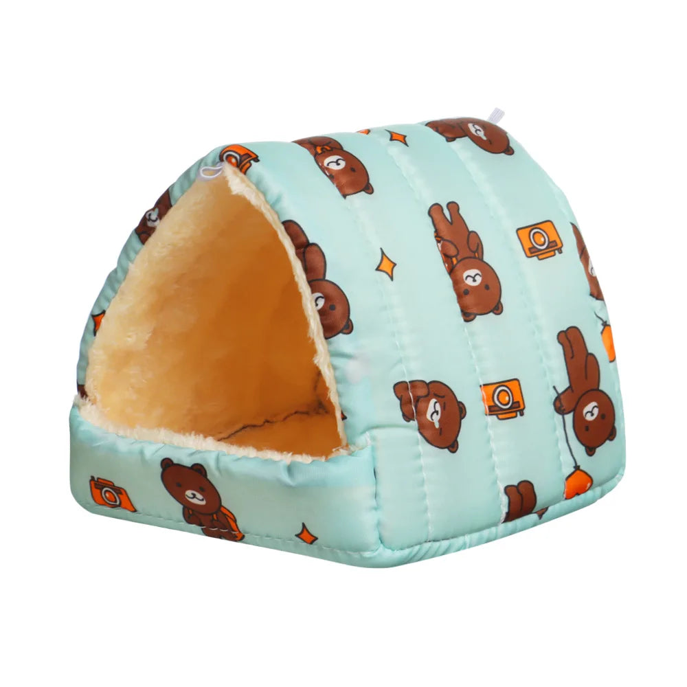 Hamster Nest Winter Warm Soft Mat Hangable Hamster House Small Animal Sleeping Bed Mini Pet Rabbit Squirrel Nest Guinea Pig Nest