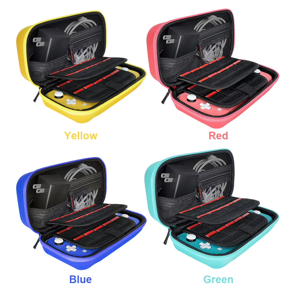 Travel Handbag Nylon EVA Hard Carrying Storage Case Thickened Scratch-Resistant Double Compartment Dustproof for Switch Lite
