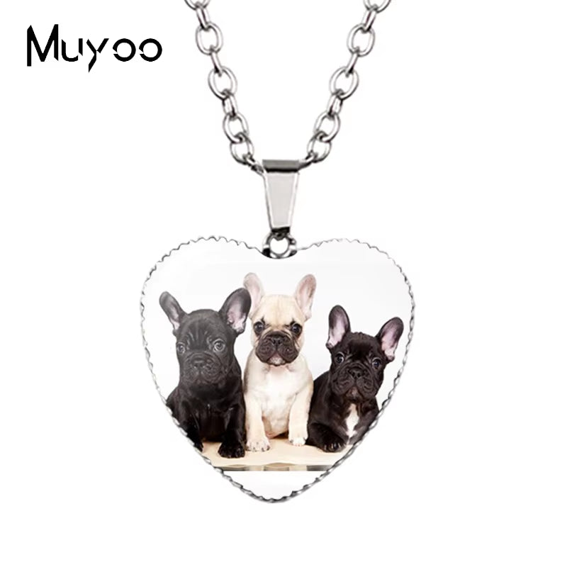 New Arrival Cute Pets Animal Lovely Puppy Heart Pendant Handmade Dog Pets Heart Necklace Jewelry HZ3