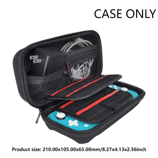 Travel Handbag Nylon EVA Hard Carrying Storage Case Thickened Scratch-Resistant Double Compartment Dustproof for Switch Lite